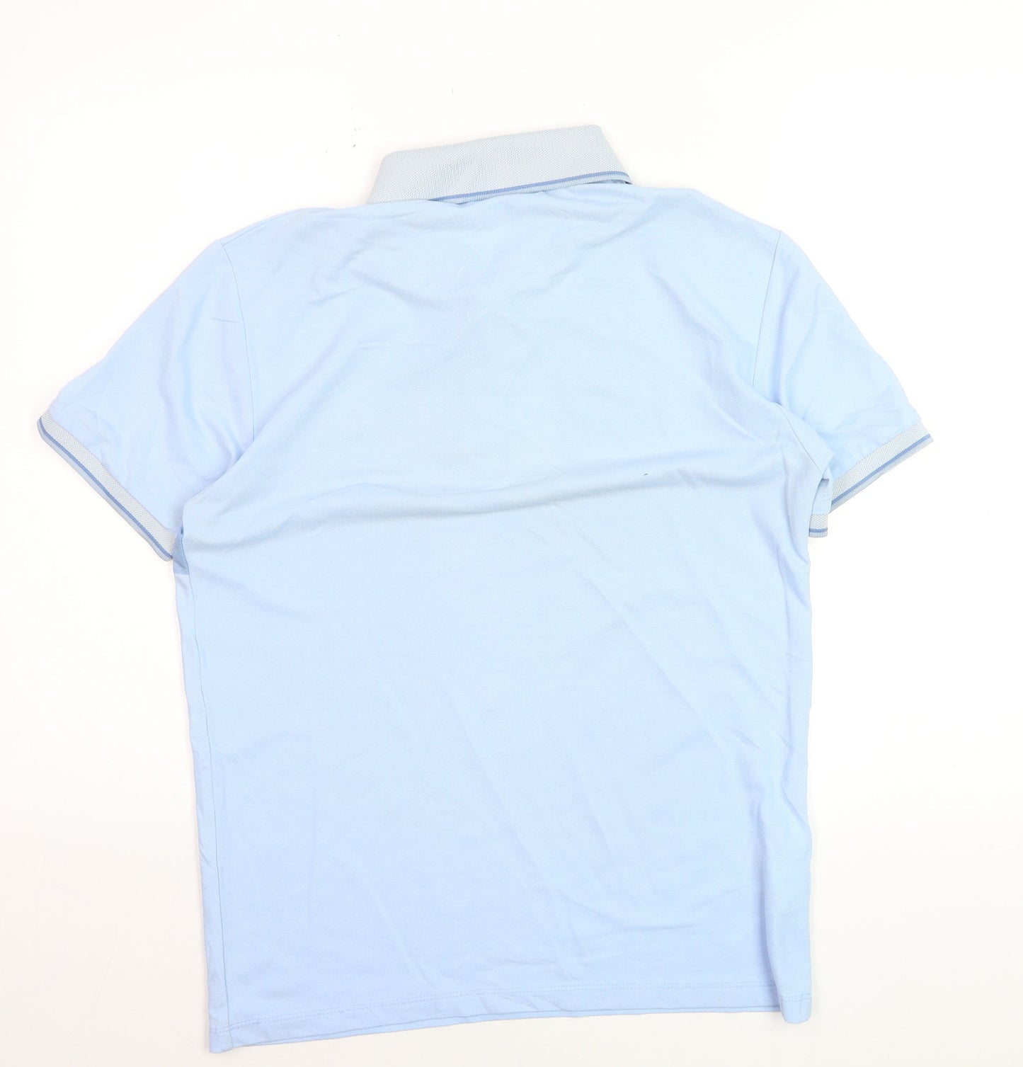 883 Police Men's Sky Blue Striped Polo Shirt Size S Regular Fit