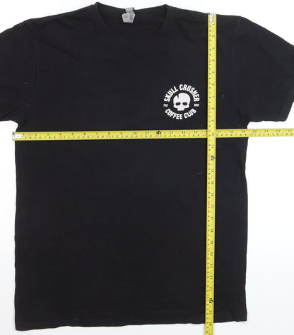 Next Level Men’s Black Skull Crusher Coffee Club Graphic T-Shirt M