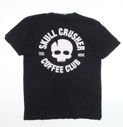 Next Level Men’s Black Skull Crusher Coffee Club Graphic T-Shirt M