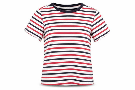 Topshop Womens Multicoloured Striped Ringer T-Shirt Size 12