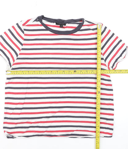 Topshop Womens Multicoloured Striped Ringer T-Shirt Size 12