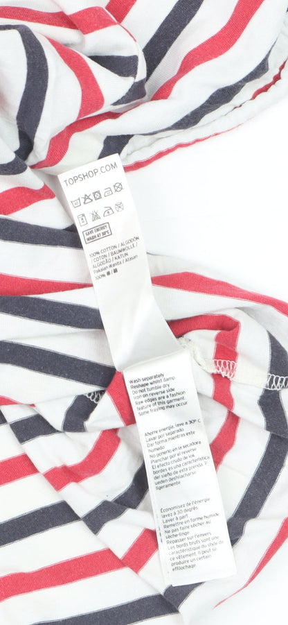 Topshop Womens Multicoloured Striped Ringer T-Shirt Size 12