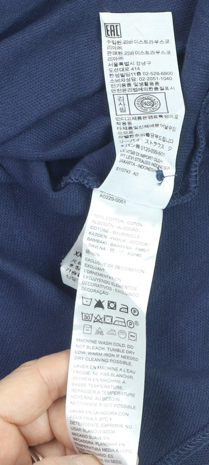 Levi's Men's Blue 2XL Cotton Short Sleeve Polo Shirt