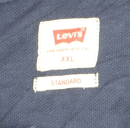 Levi's Men's Blue 2XL Cotton Short Sleeve Polo Shirt