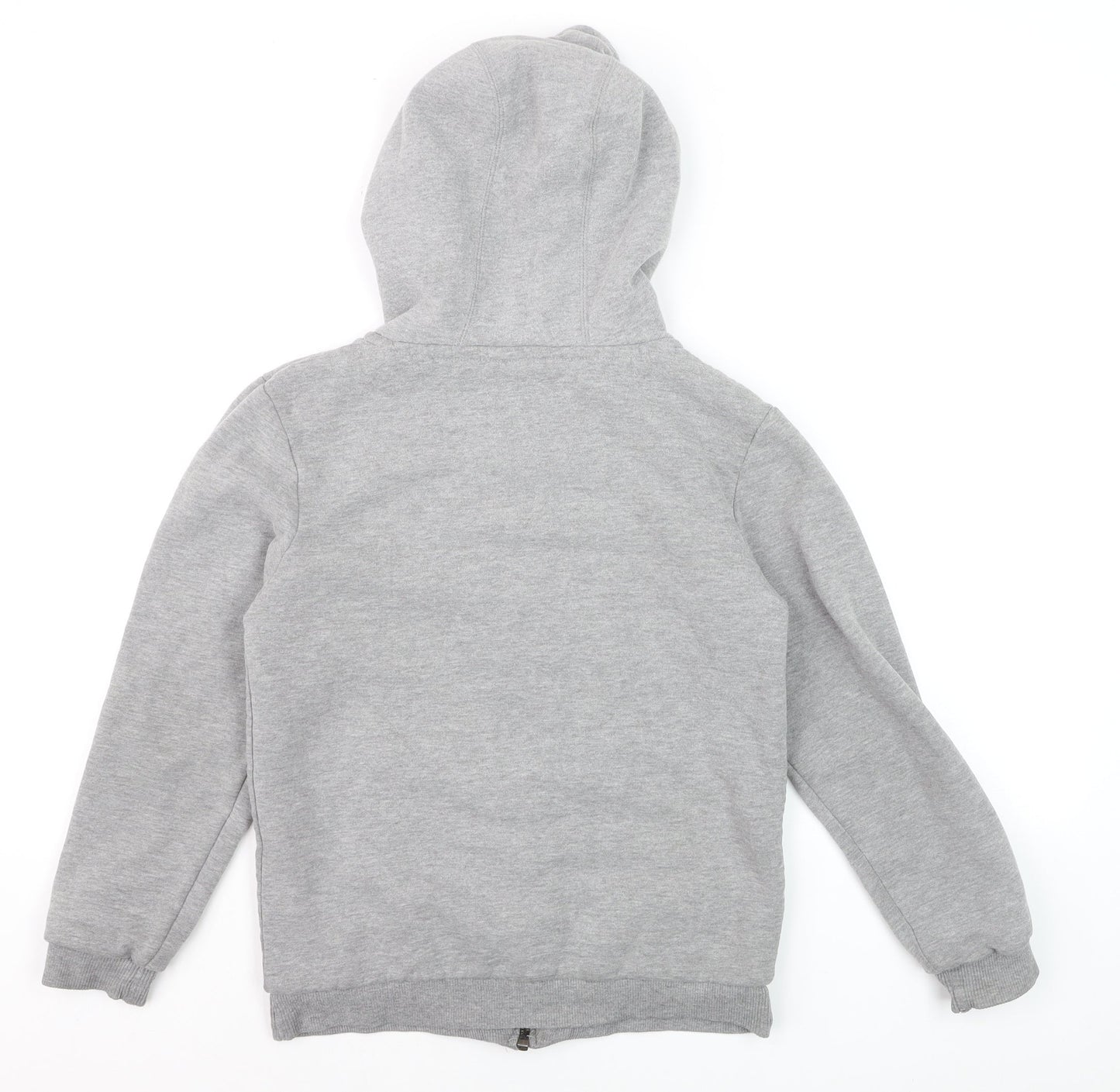 Saltrock Boys Grey Full Zip Hoodie 7-8 Years Cotton Blend Sherpa Lined