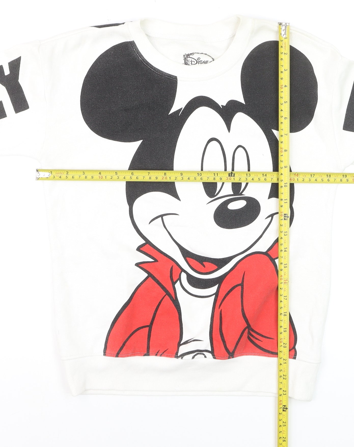 Disney Girls White Mickey Mouse Sweatshirt - Small Long Sleeve Graphic Pullover