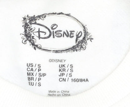 Disney Girls White Mickey Mouse Sweatshirt - Small Long Sleeve Graphic Pullover