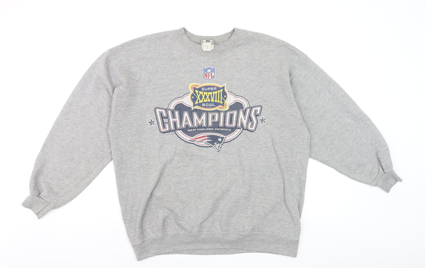 Lee Heavyweight Men's Grey L Super Bowl XXXVIII Champions Sweatshirt