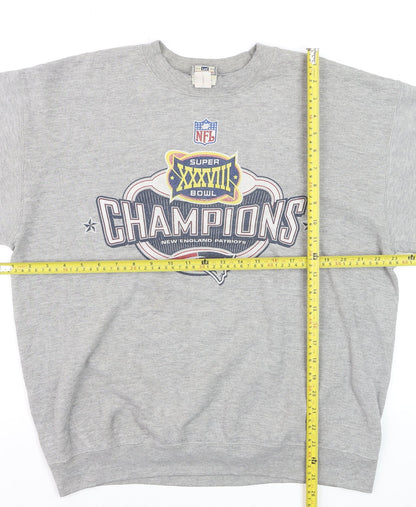 Lee Heavyweight Men's Grey L Super Bowl XXXVIII Champions Sweatshirt