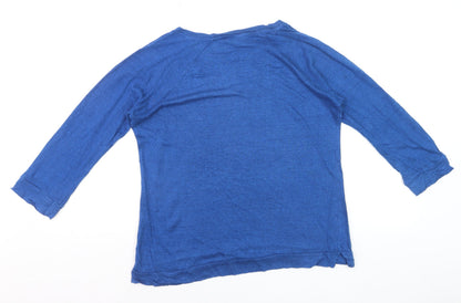 Jigsaw Women’s Blue 3/4 Sleeve Cotton Jersey T-Shirt M