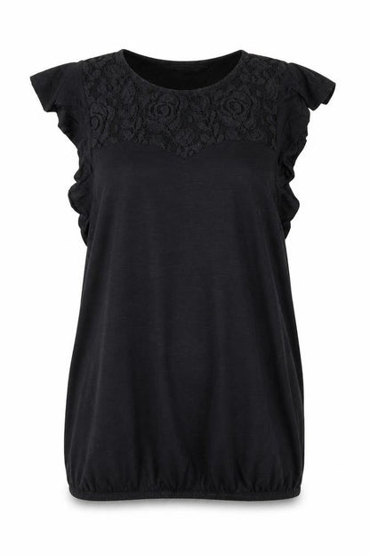 Dorothy Perkins Women's Black Lace Panel Tunic Blouse Size 10