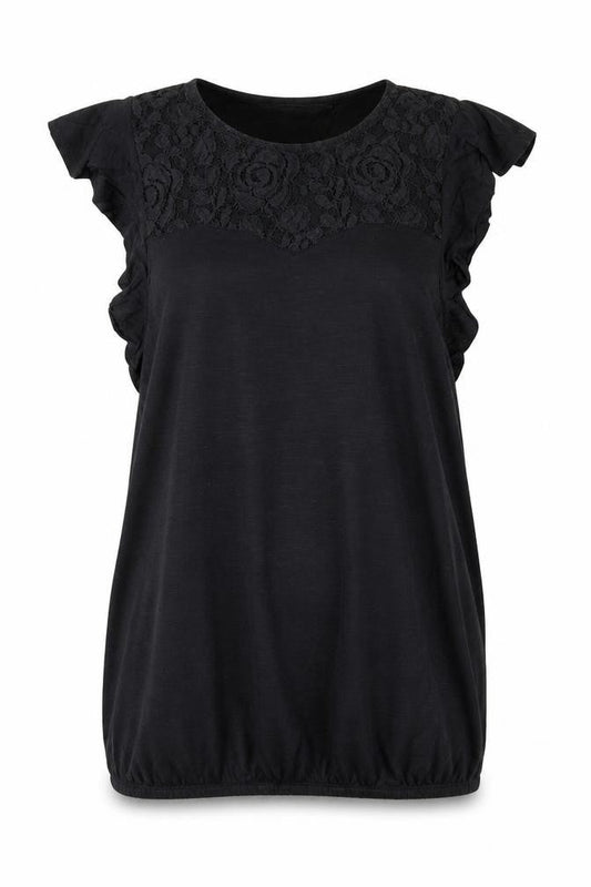 Dorothy Perkins Women's Black Lace Panel Tunic Blouse Size 10