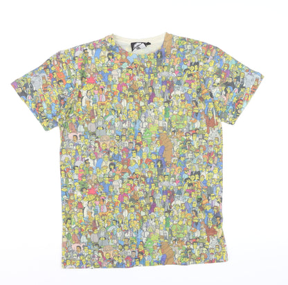 The Simpsons Men's Multicoloured XS Graphic Crew Neck T-Shirt