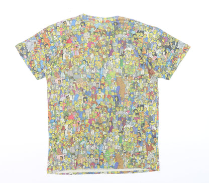 The Simpsons Men's Multicoloured XS Graphic Crew Neck T-Shirt