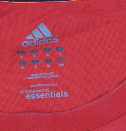Adidas Men's Red Performance Essentials Logo T-Shirt Size S