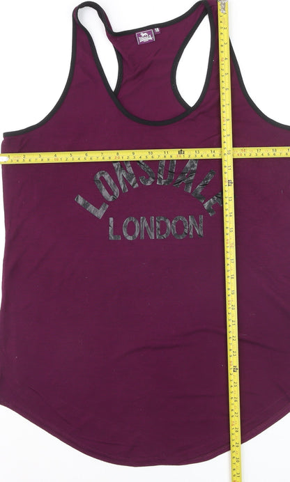 Lonsdale Womens Purple Racerback Tank Top Size 18 Gym Activewear