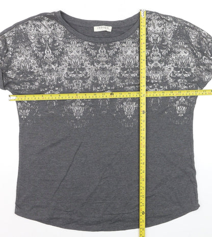 Marks and Spencer Women’s Grey Metallic Print T-Shirt Size 14