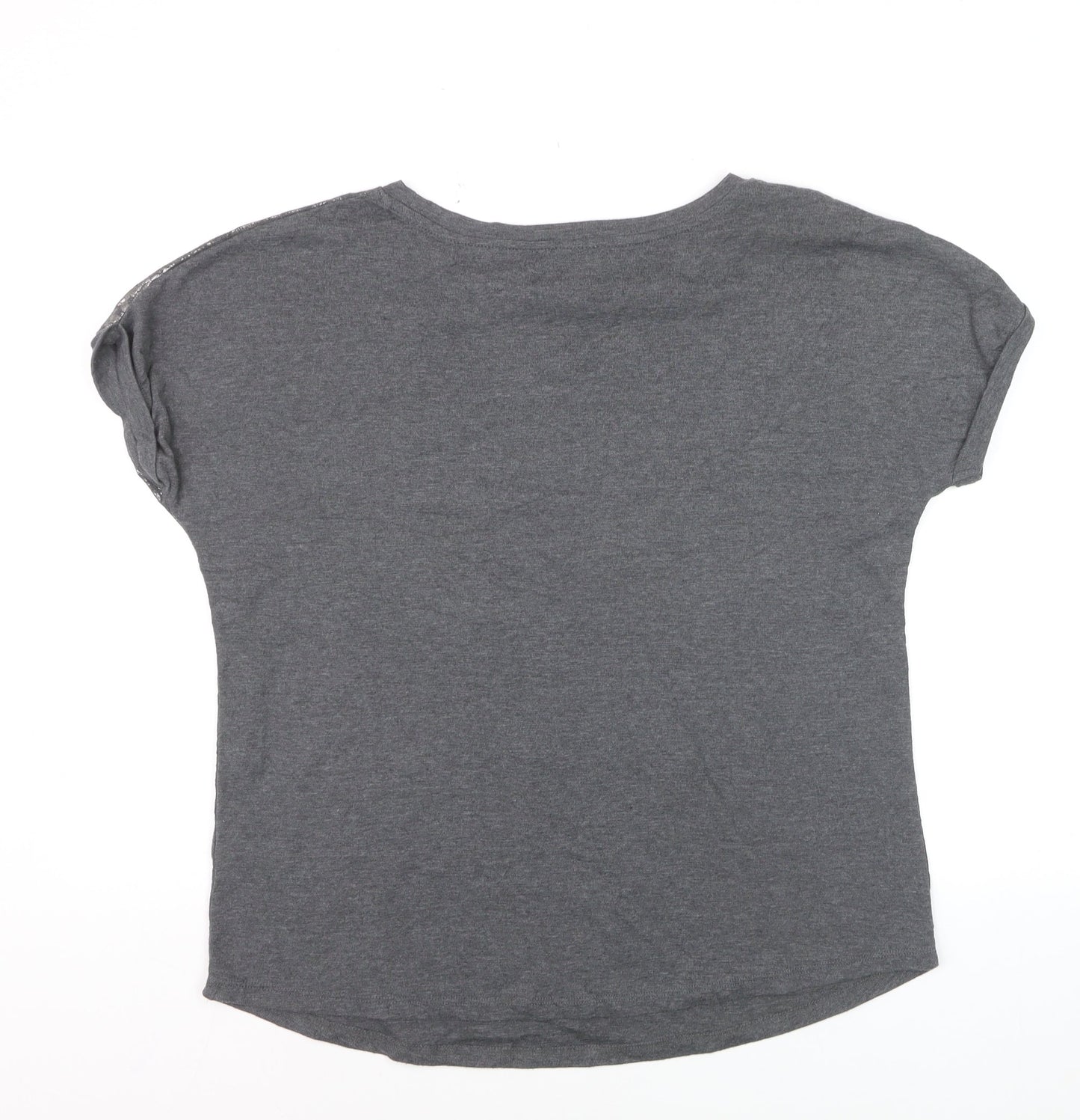 Marks and Spencer Women’s Grey Metallic Print T-Shirt Size 14