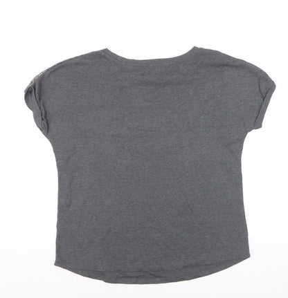 Marks and Spencer Women’s Grey Metallic Print T-Shirt Size 14
