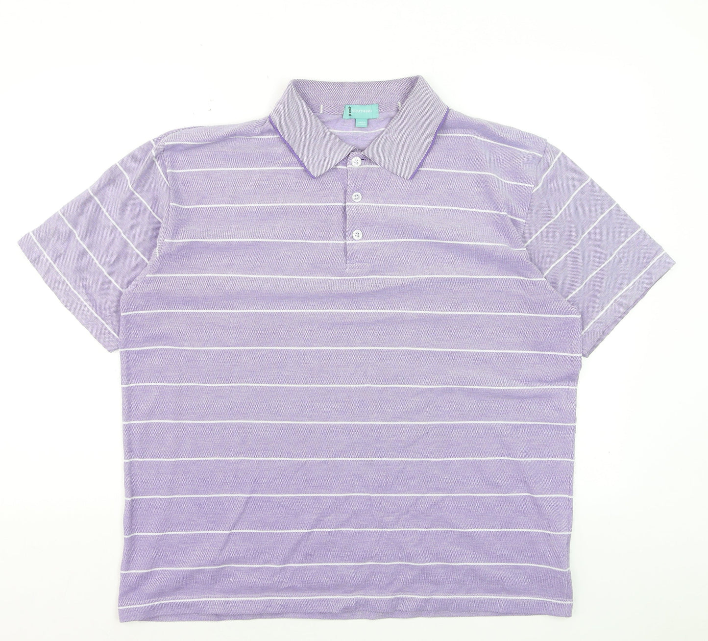 Southbay Men’s Purple Striped Polo Shirt Size L 44/46 Cotton Blend