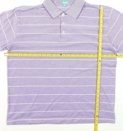 Southbay Men’s Purple Striped Polo Shirt Size L 44/46 Cotton Blend