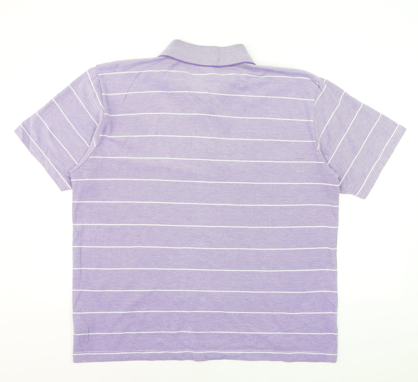 Southbay Men’s Purple Striped Polo Shirt Size L 44/46 Cotton Blend