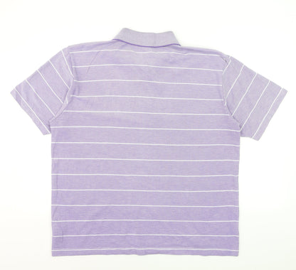 Southbay Men’s Purple Striped Polo Shirt Size L 44/46 Cotton Blend