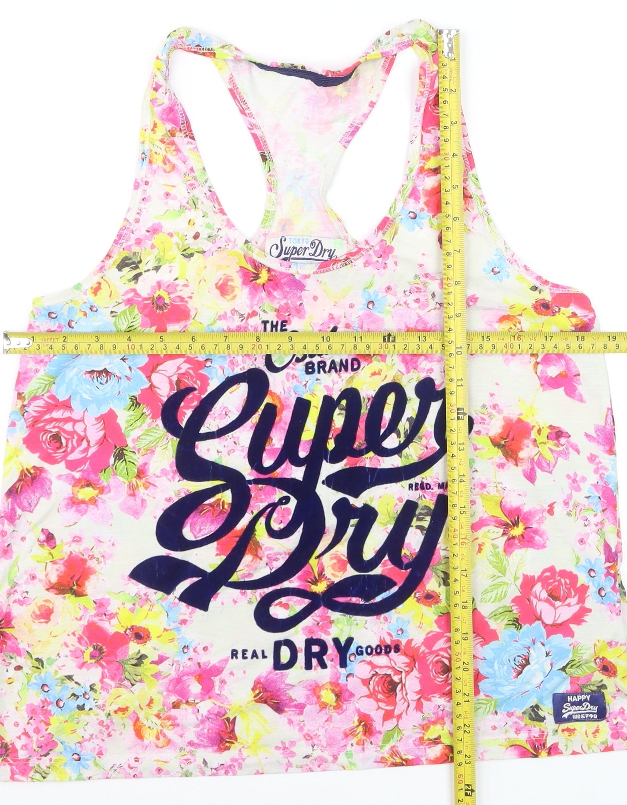 Superdry Women's Multicoloured Floral Racerback Tank Top Size S