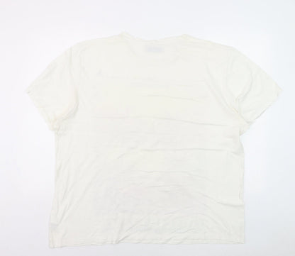 AW85 Men's White Cuba Summer Vibes Graphic T-Shirt XXL Cotton