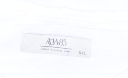 AW85 Men's White Cuba Summer Vibes Graphic T-Shirt XXL Cotton