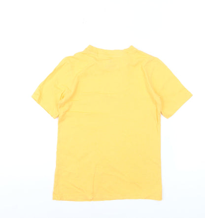 Adidas Boys Yellow Graphic Logo T-Shirt 7-8 Years Short Sleeve Casual