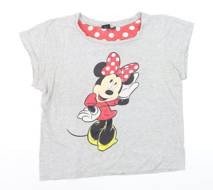 Disney Womens Grey Minnie Mouse T-Shirt Nightshirt Size 14-16