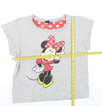 Disney Womens Grey Minnie Mouse T-Shirt Nightshirt Size 14-16