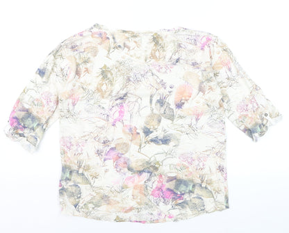 Marks and Spencer Women’s Multicoloured Floral Cotton Blouse Size 10