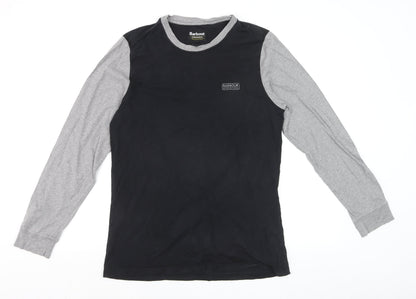 Barbour International Men's Black Grey Long Sleeve Cotton Top S