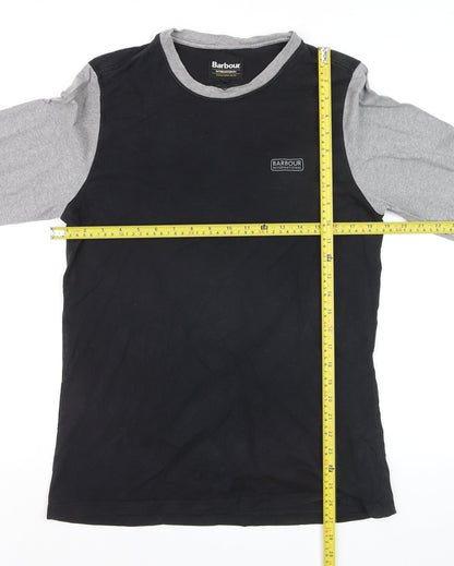 Barbour International Men's Black Grey Long Sleeve Cotton Top S