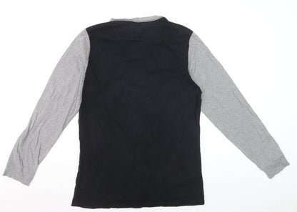 Barbour International Men's Black Grey Long Sleeve Cotton Top S