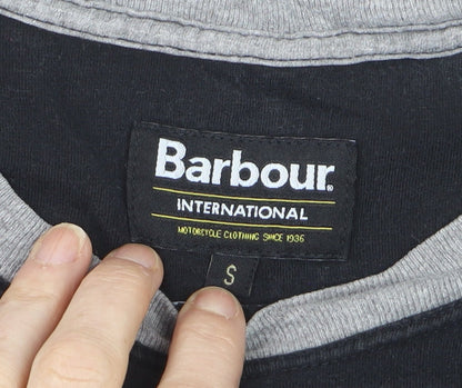 Barbour International Men's Black Grey Long Sleeve Cotton Top S