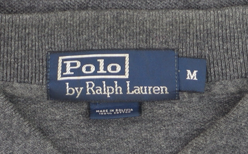 Ralph Lauren Men’s Grey Long Sleeve Cotton Polo Shirt Size M