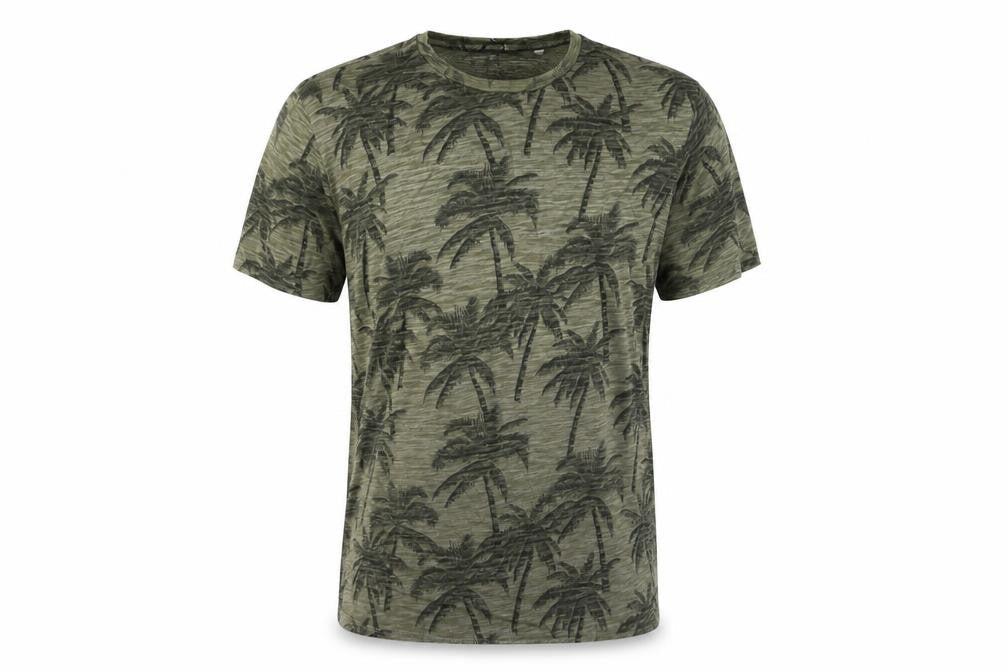 Next Men’s Green Palm Print Regular Fit 2XL Cotton T-Shirt