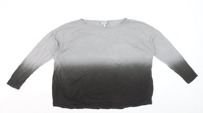 Mint Velvet Women’s Grey Ombre Long Sleeve Cotton Jersey Top Size 10