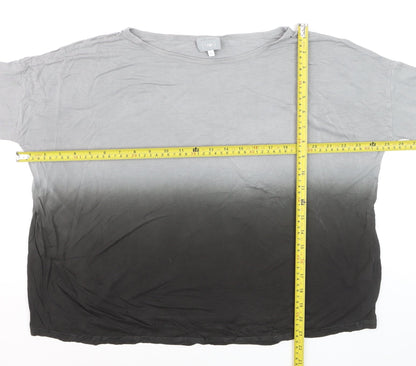 Mint Velvet Women’s Grey Ombre Long Sleeve Cotton Jersey Top Size 10
