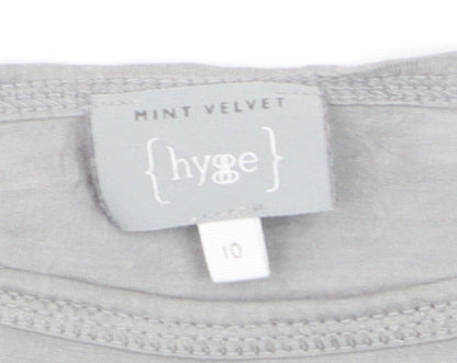Mint Velvet Women’s Grey Ombre Long Sleeve Cotton Jersey Top Size 10