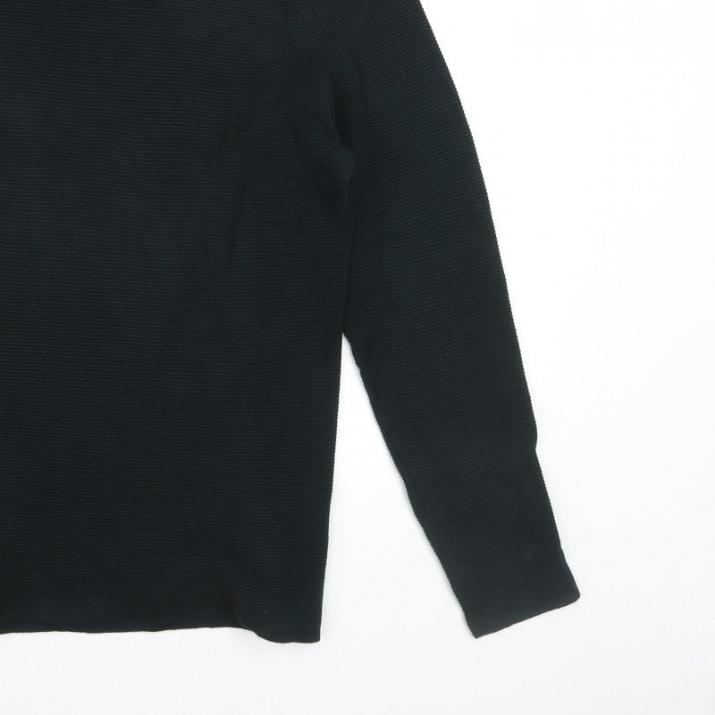 ZARA Men Black S Knit Crew Neck Long Sleeve Pullover Jumper