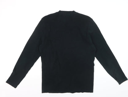ZARA Men Black S Knit Crew Neck Long Sleeve Pullover Jumper