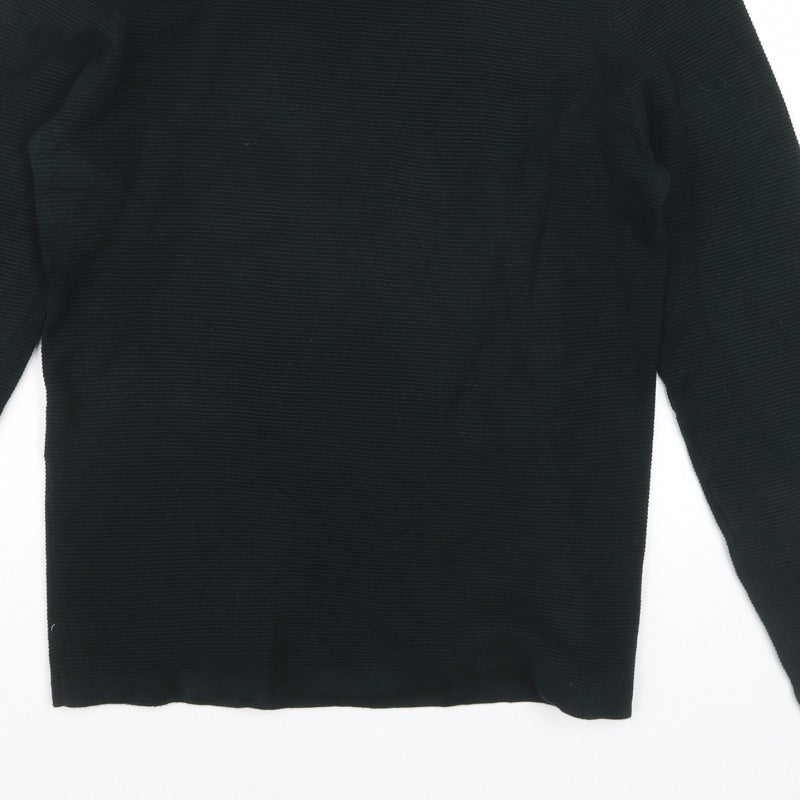 ZARA Men Black S Knit Crew Neck Long Sleeve Pullover Jumper