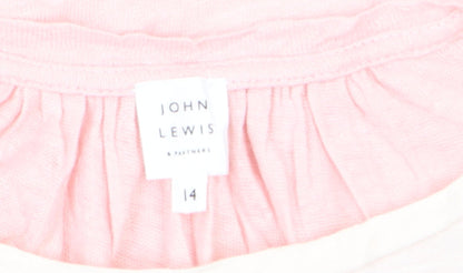 John Lewis Women's Pink Colourblock Linen Cotton Sleeveless Top Size 14