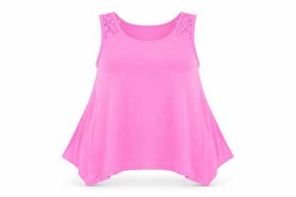 Front view of H&M Teens Pink Sleeveless Tank Top, size 12, Relaxed Fit
