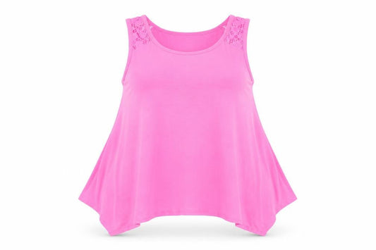 Front view of H&M Teens Pink Sleeveless Tank Top, size 12, Relaxed Fit