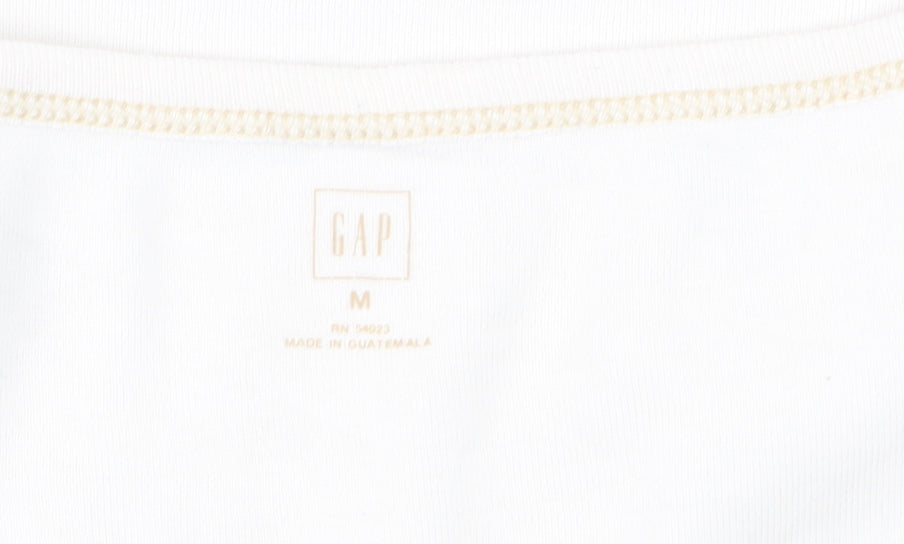 GAP Women’s Beige Short Sleeve Scoop Neck Button T-Shirt Size M